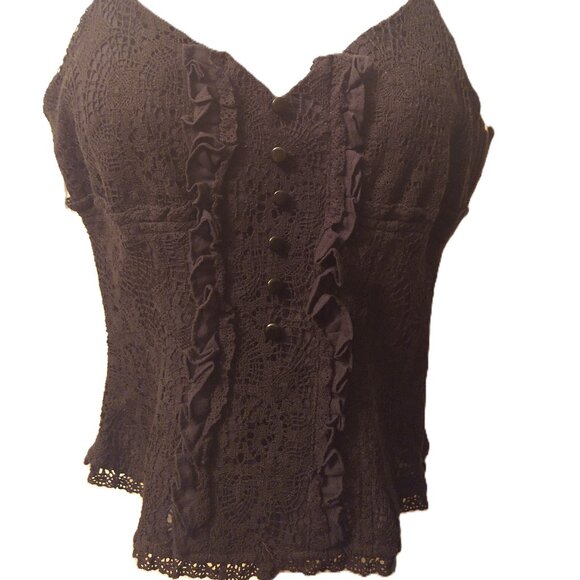 Blacklist Lip Service Lace Crochet Corset Lacing Witchy Goth Rare Top Bustier - Picture 16 of 16